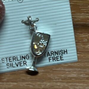 Sterling Silver Wine Glass Pendant